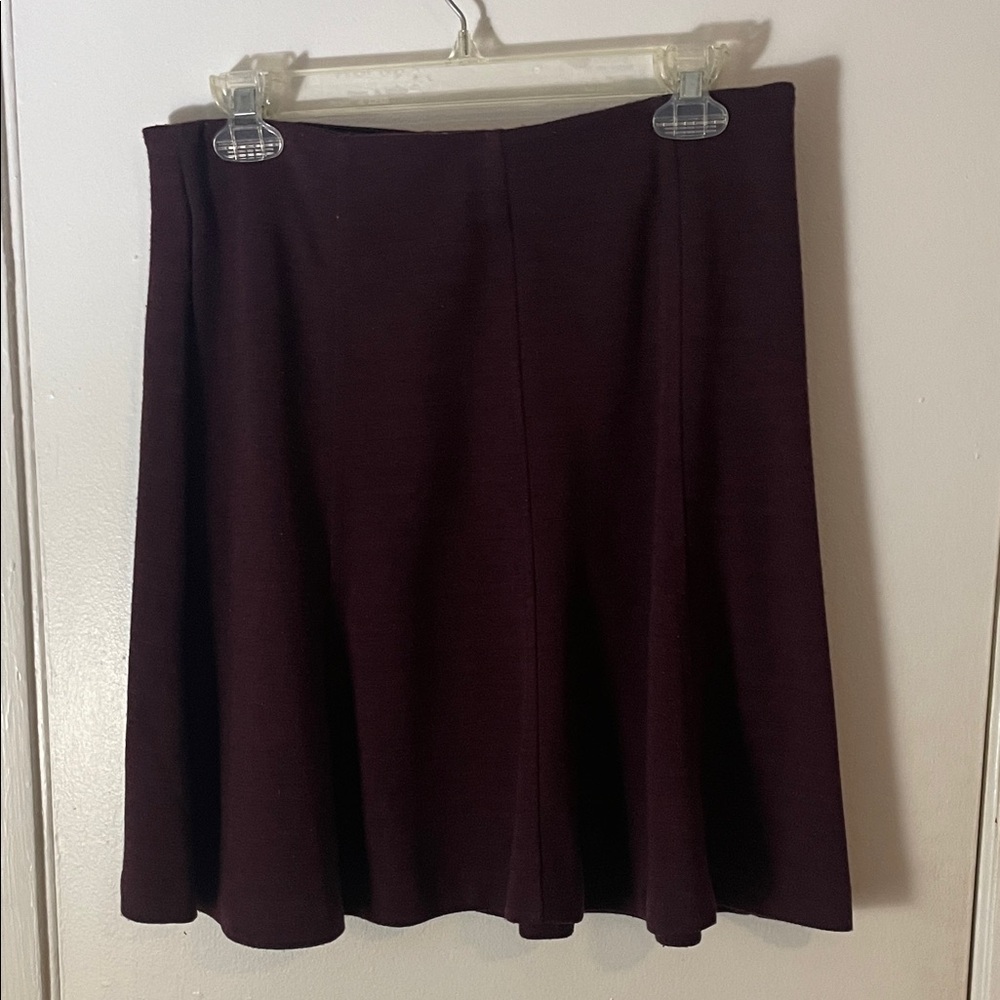 LOFT Deep Burgundy A-Line Skirt
